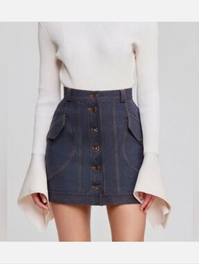 Cargo Denim Skirt - Acler Cargo Skirt  Size 8 - Small / Medium